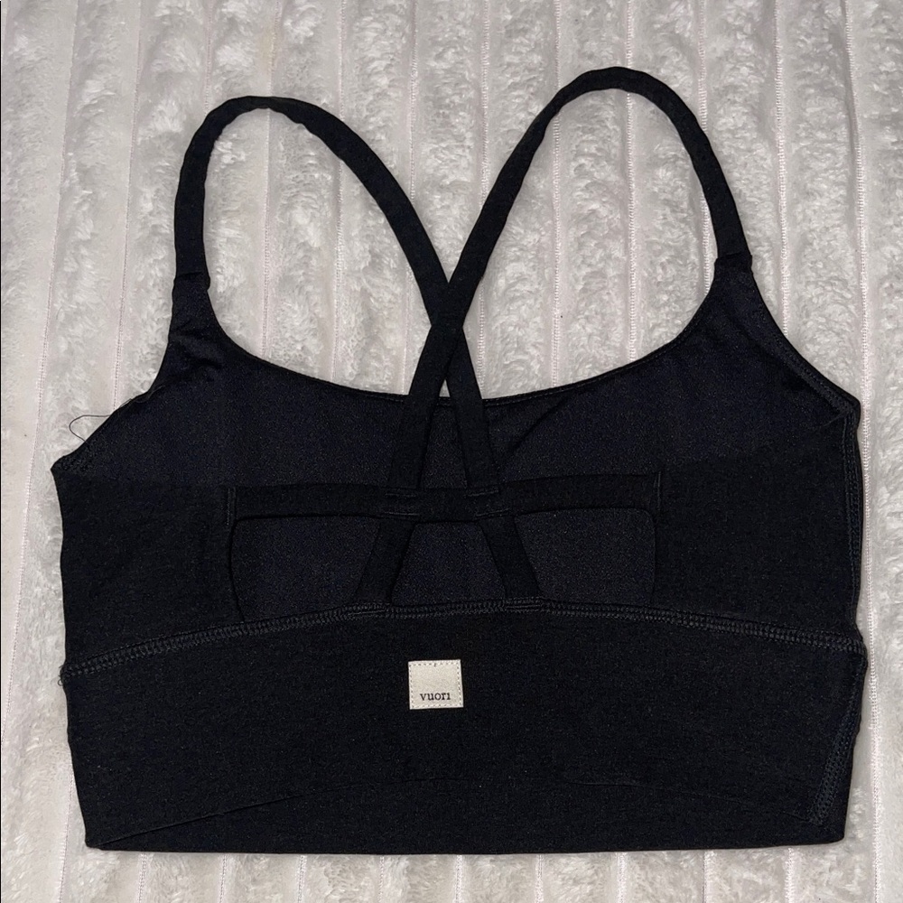 Vuori Black Strappy Sports Bra